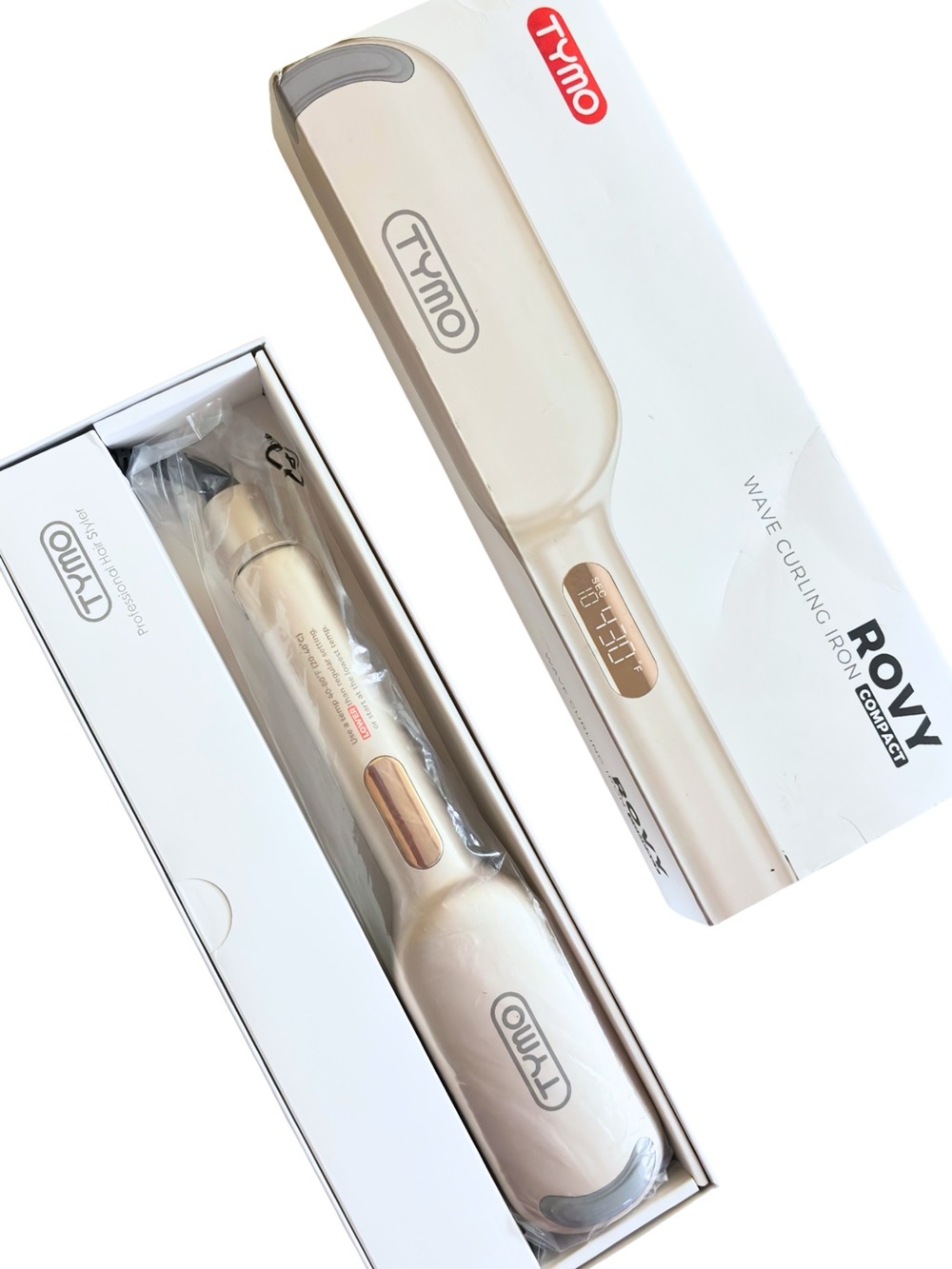 TYMO ROVY Compact Wave Curling Iron 1" – Elegant Gold (Model HC507PM) – OPEN BOX